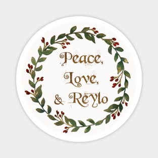 Peace, Love, & Reylo (Evergreen Wreath) Magnet